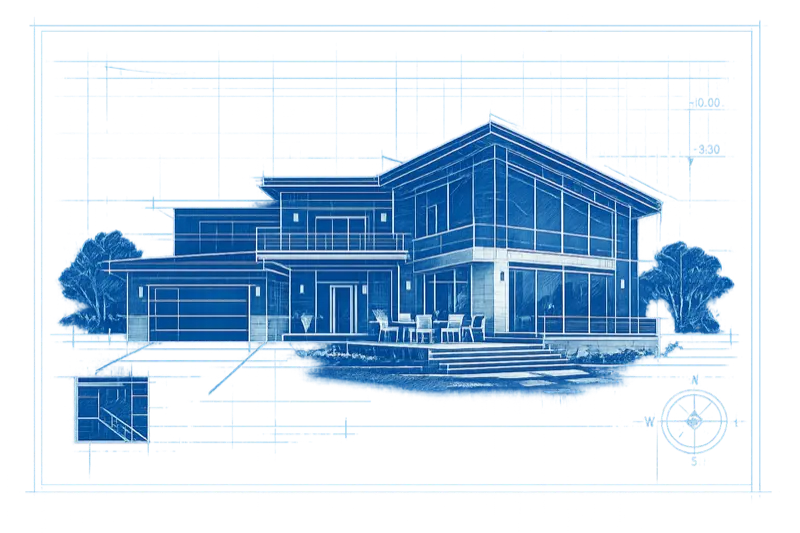 Architectural blueprint of a modern home